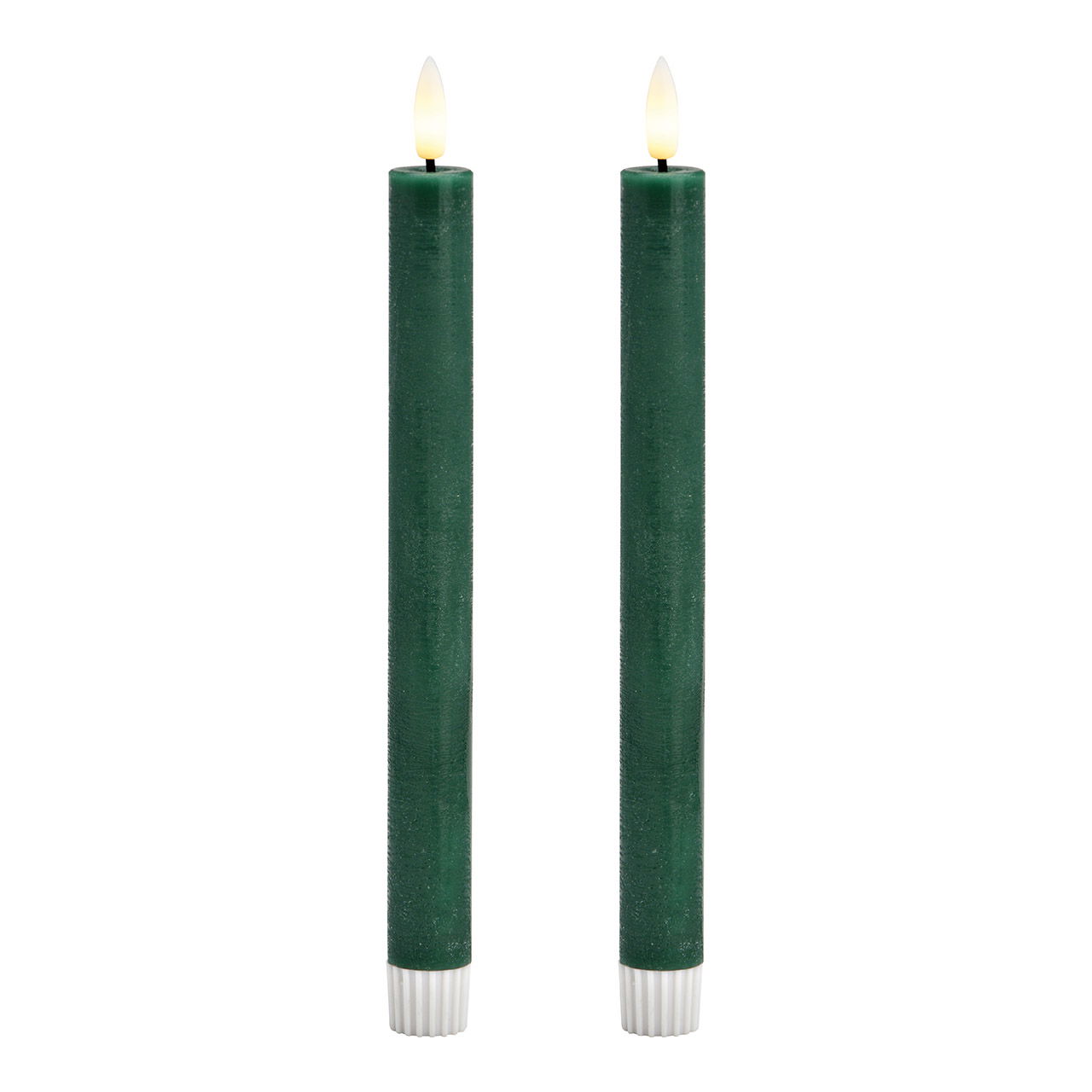 Set de 2 bougies LED, en cire verte (L/H/P) 2x24x2cm Fonctionnement sur piles 2xAA non incluses