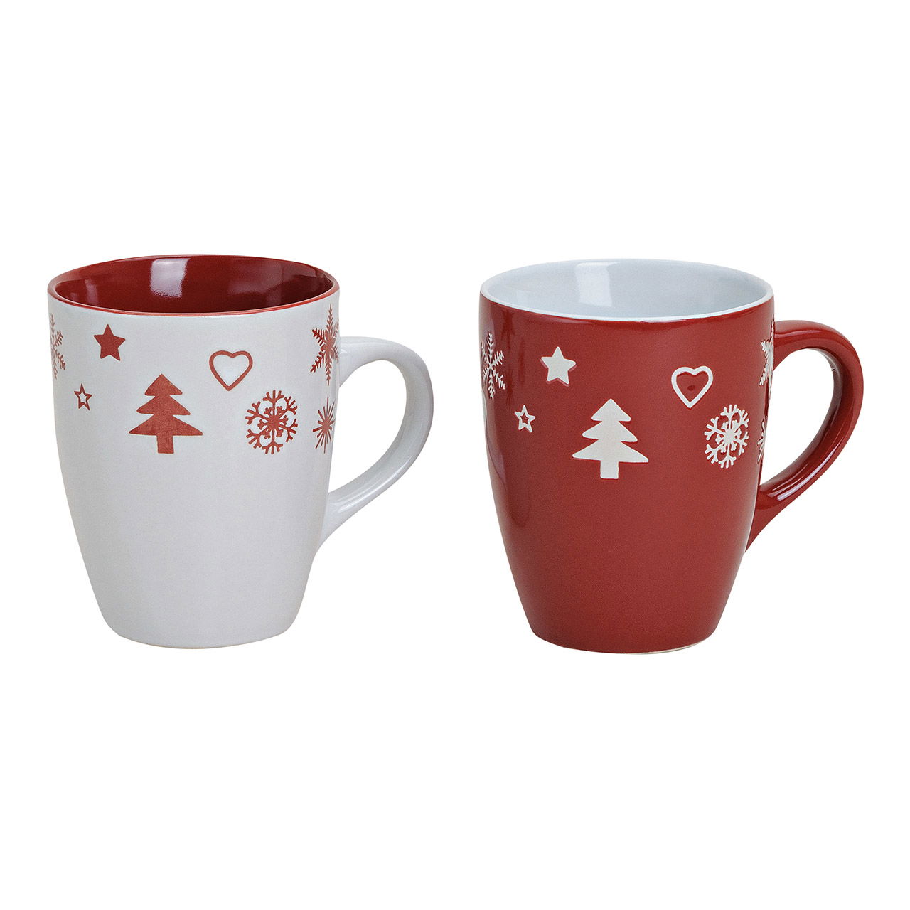 Ceramic star-shaped mug, 2 assorted (W/H/D) 11x10x8 cm