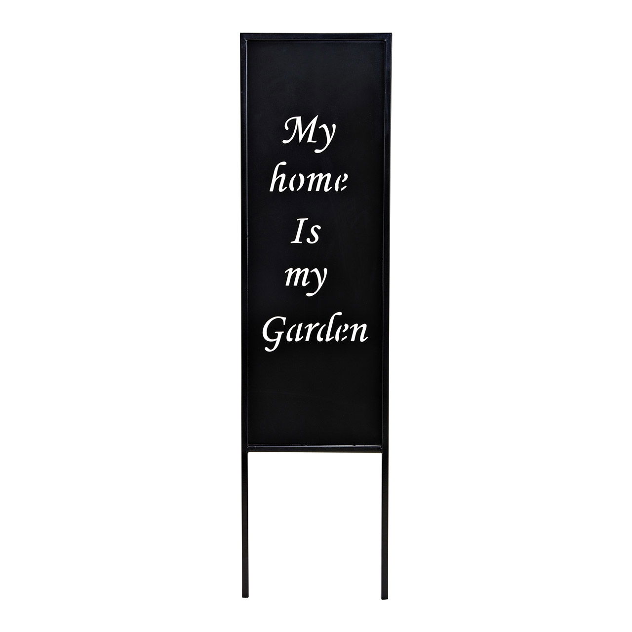 Fiche, My home is my garden, en métal noir (L/H/P) 22x83x1cm