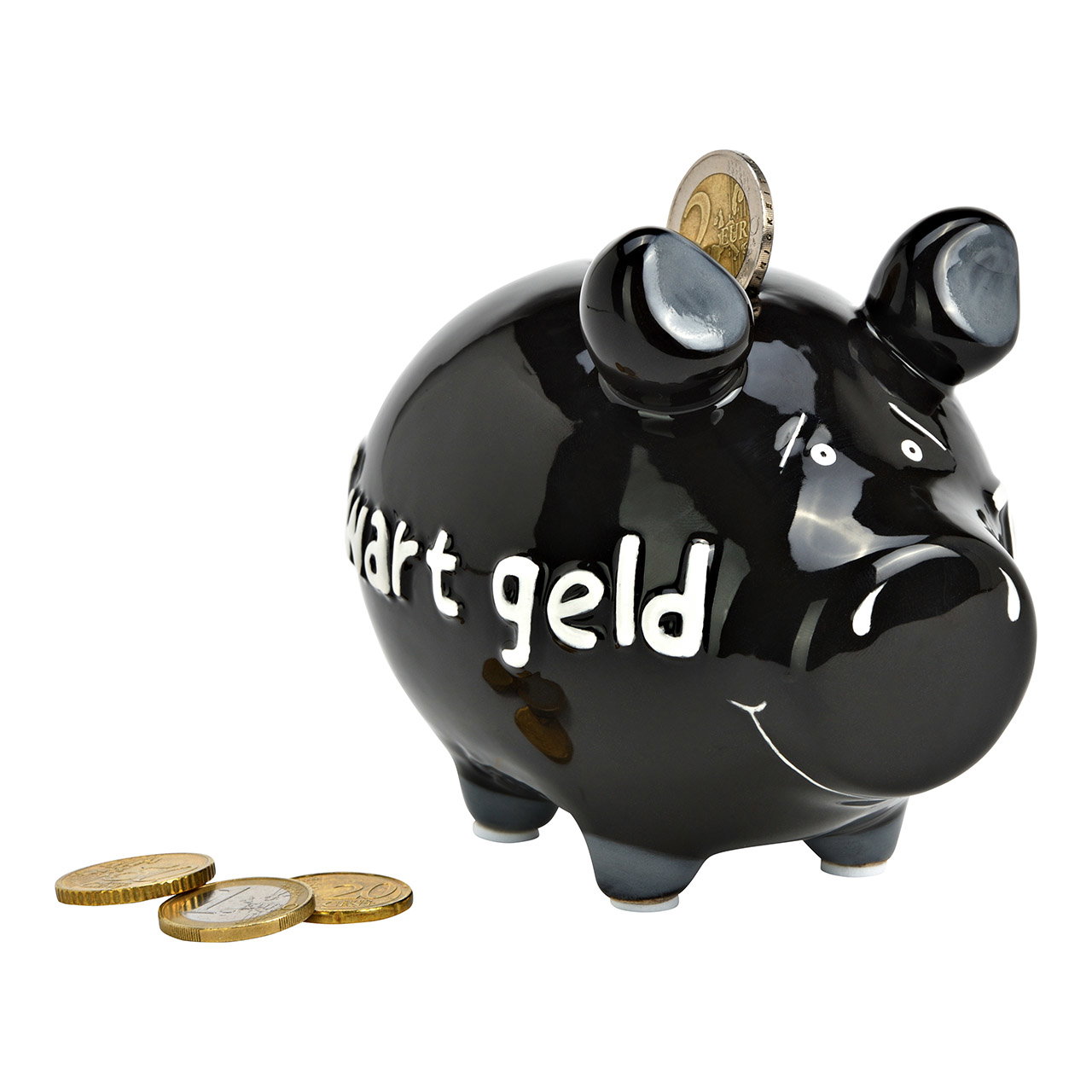 KCG piggy bank "Zwart geld" made of ceramic, black (W/H/D) 12x9x9cm small pig Sparschwein