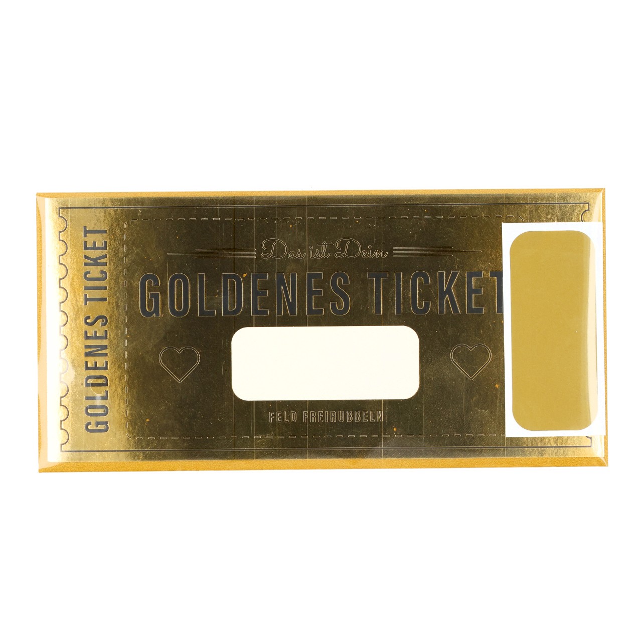 gold, ticket, golden ticket, herz, barcode