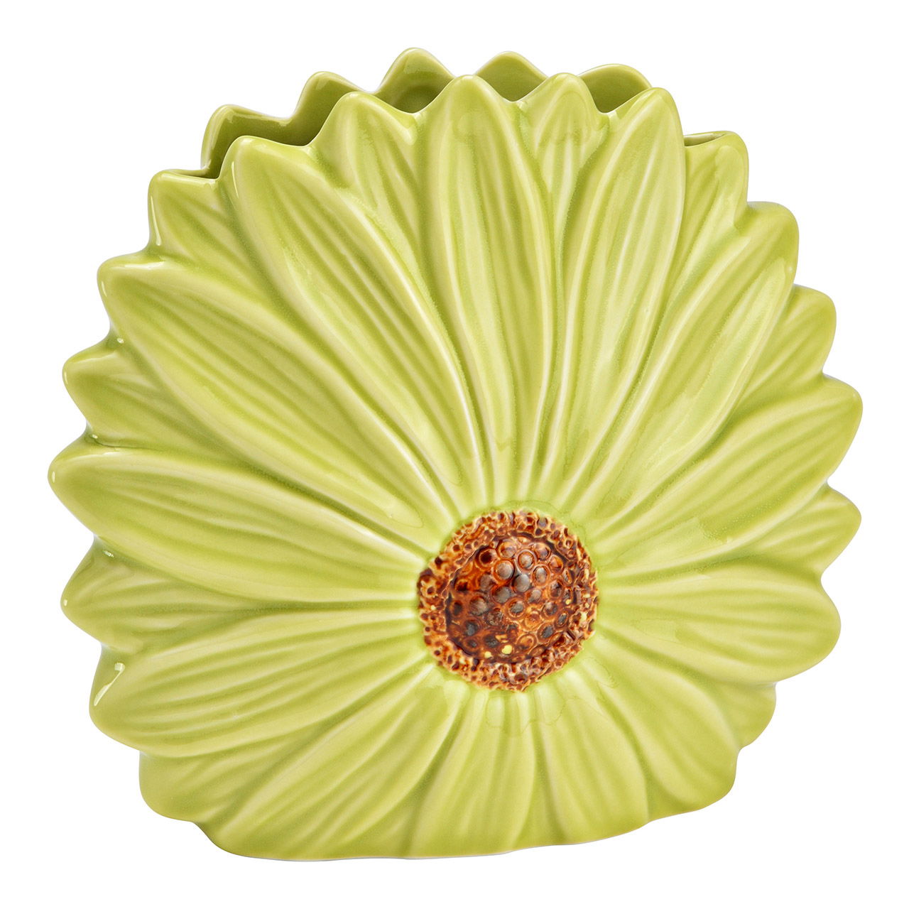 Vase en forme de fleur en céramique, vert (L/H/P) 17x16x7cm Vase en forme de fleur en céramique, vert (L/H/P) 17x16x7cm