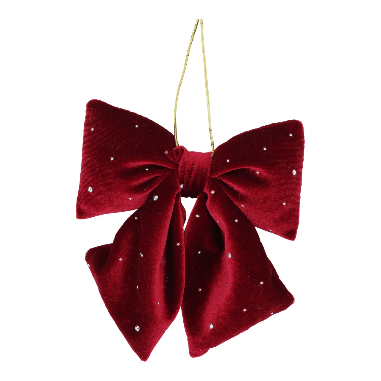 Appendino a fiocco in tessuto rosso (L/H/D) 14x15x2cm Schleife, Samt, Rot, Band, Dekoration