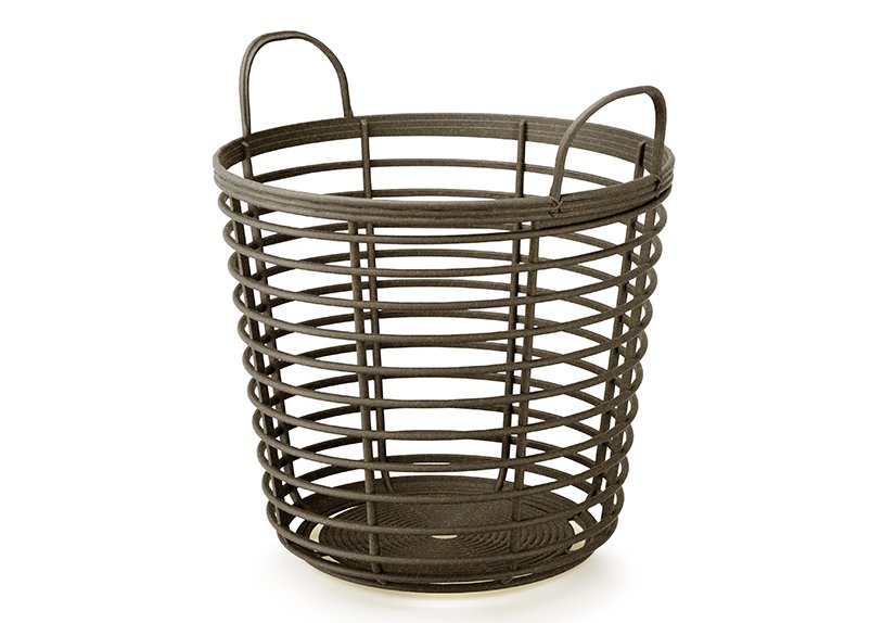 Basket eco wood plastic black (w/h/d) 37x40x37cm