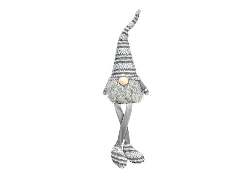 Edge stool gnome textile grey (W/H/D) 16x60x12cm