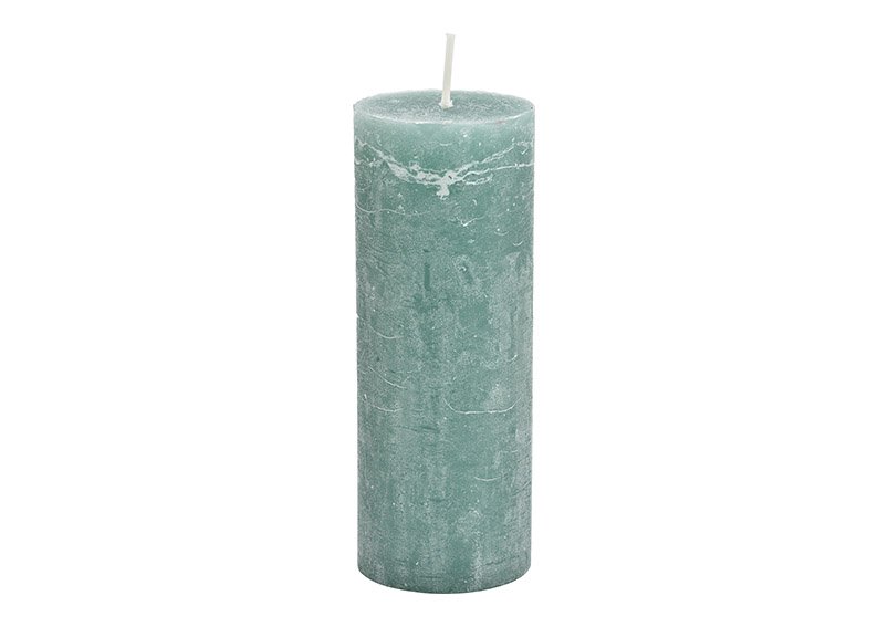 Candle 6,8x18x6,8cm wax eucalyptus green 