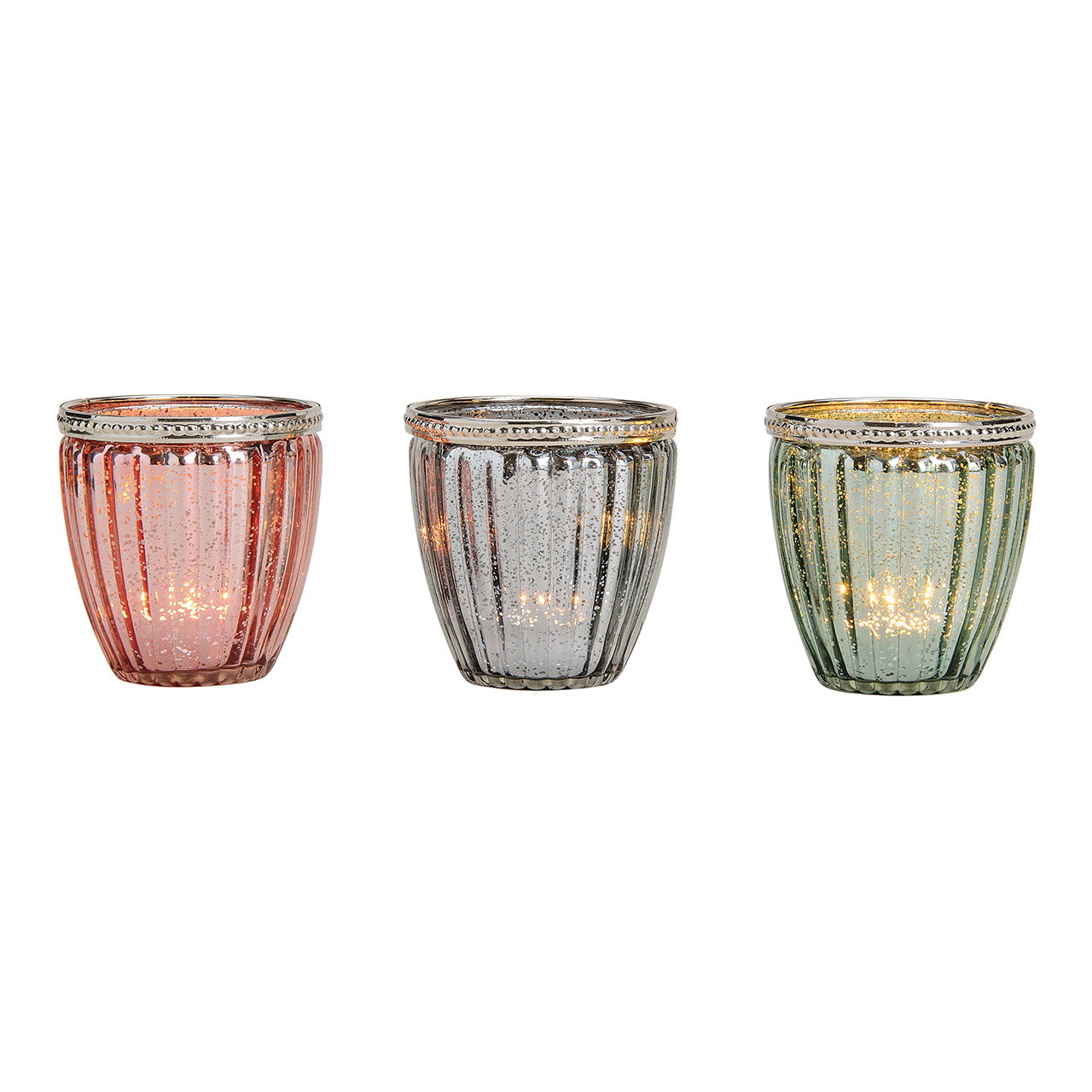 Gläser, Votivkerzen, Buntglas, Rippglas, Teelichtgläser