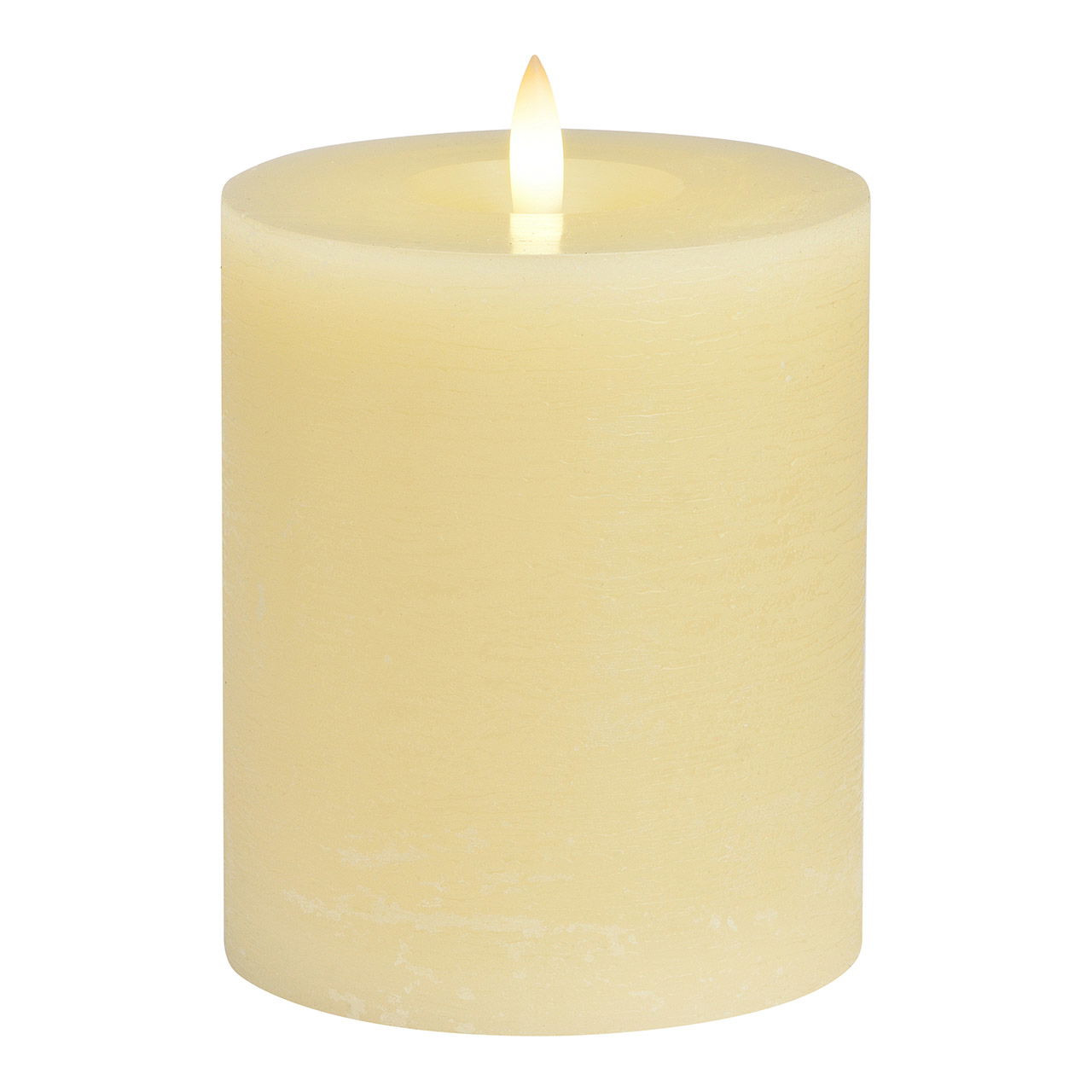 Bougie LED crème, lumière vacillante, 3xAA exclus en cire (L/H/P) 10x12x10cm Bougie LED crème, lumière vacillante, 3xAA exclus en cire (L/H/P) 10x12x10cm