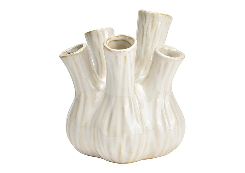 Vase aus Keramik weiß (B/H/T) 13x16x13cm