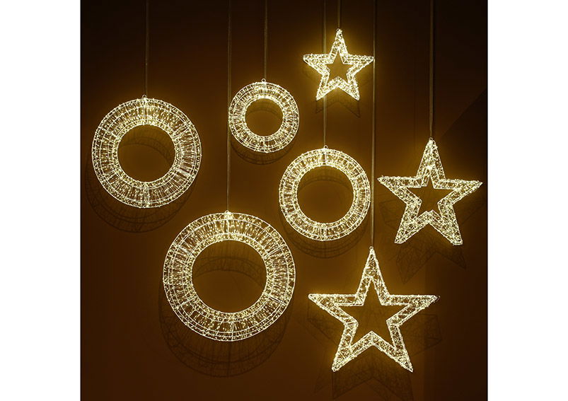 Lichterstern 1800er LED warmweiß mit Timer 6/18, IP44 Adapter aus Kunststoff weiß (B/H/T) 58x58x8cm Lichterstern 1800er LED warmweiß mit Timer 6/18, IP44 Adapter aus Kunststoff weiß (B/H/T) 58x58x8cm