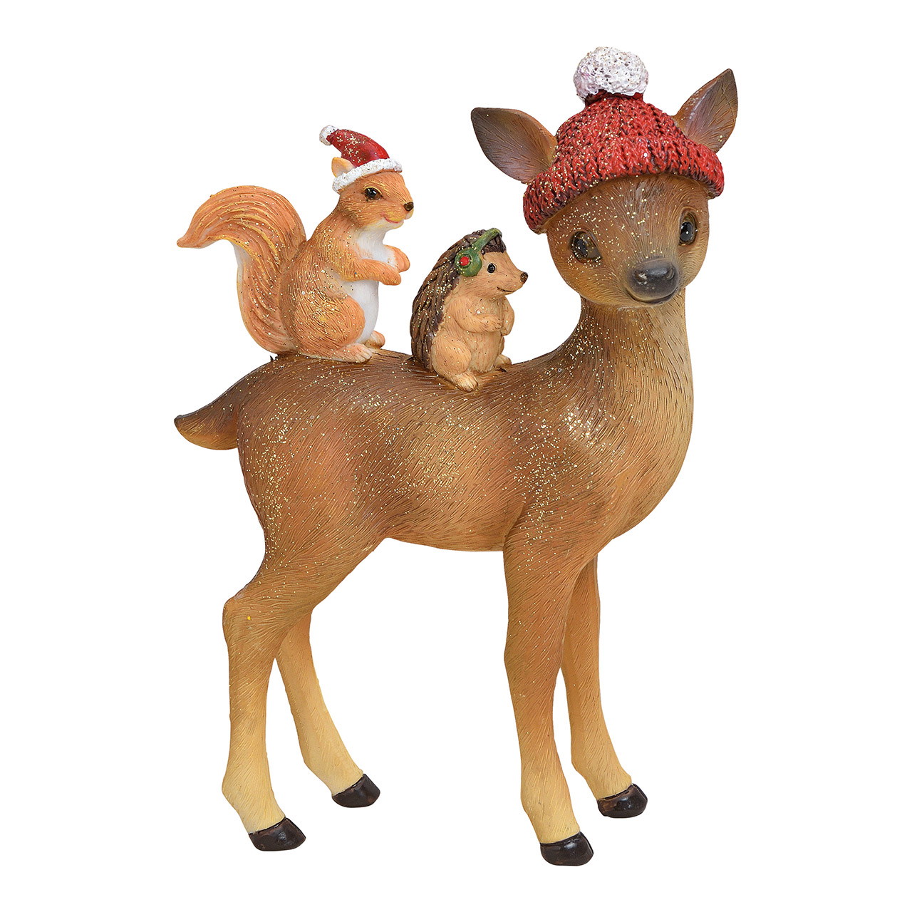 Chevreuil en poly avec paillettes marron (L/H/P) 10x15x4cm Chevreuil en poly avec paillettes marron (L/H/P) 10x15x4cm