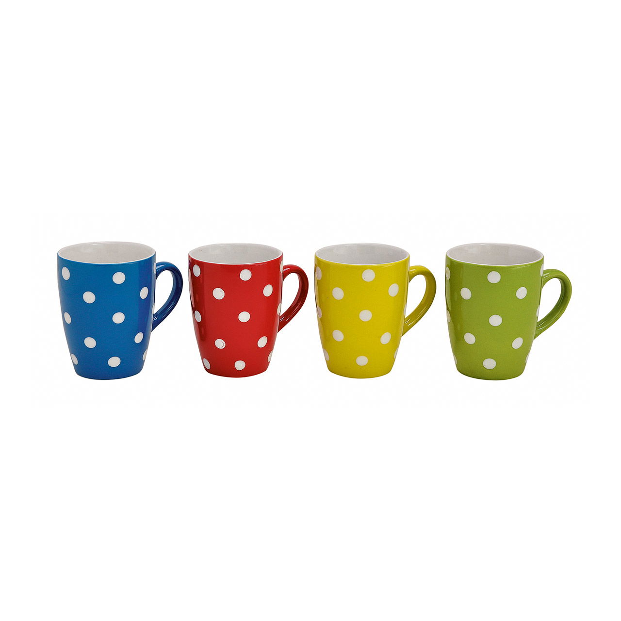 Taza de cerámica con decoración de lunares, 4 pliegues, 11 cm, 250 ml