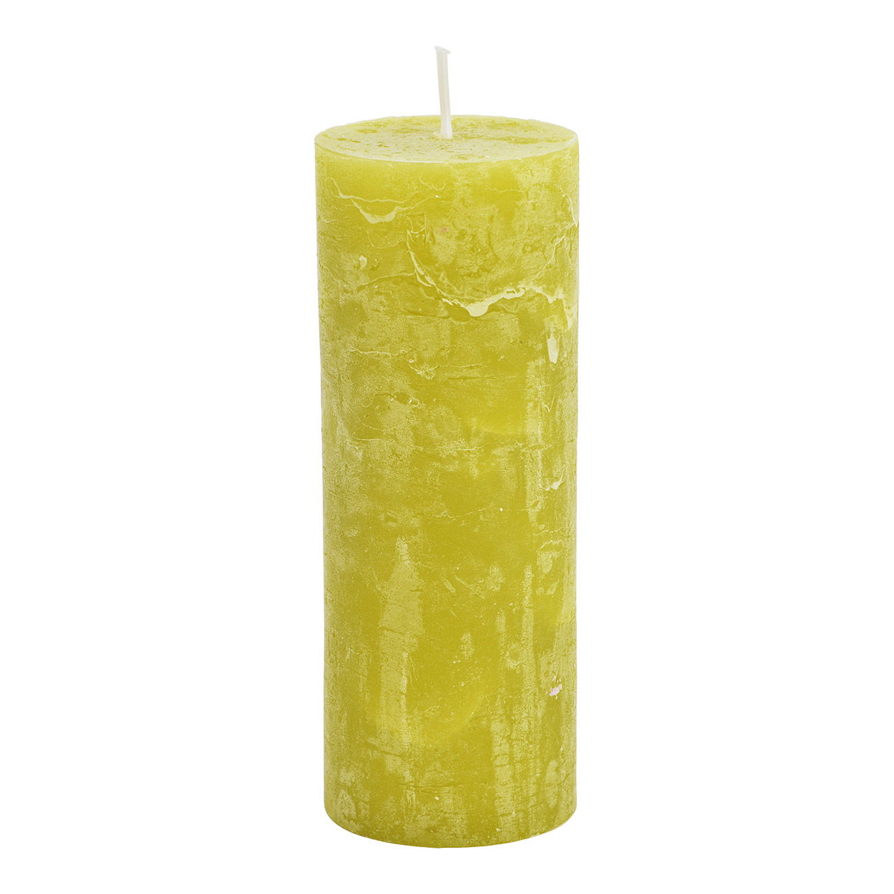 Candle 6,8x18x6,8cm wax olive light green 