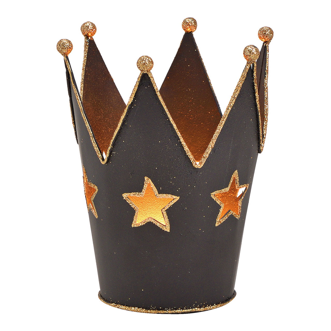 Corona de farol, estrella decorativa de metal negro (A/A/P) 9x11x9cm Corona de farol, estrella decorativa de metal negro (A/A/P) 9x11x9cm