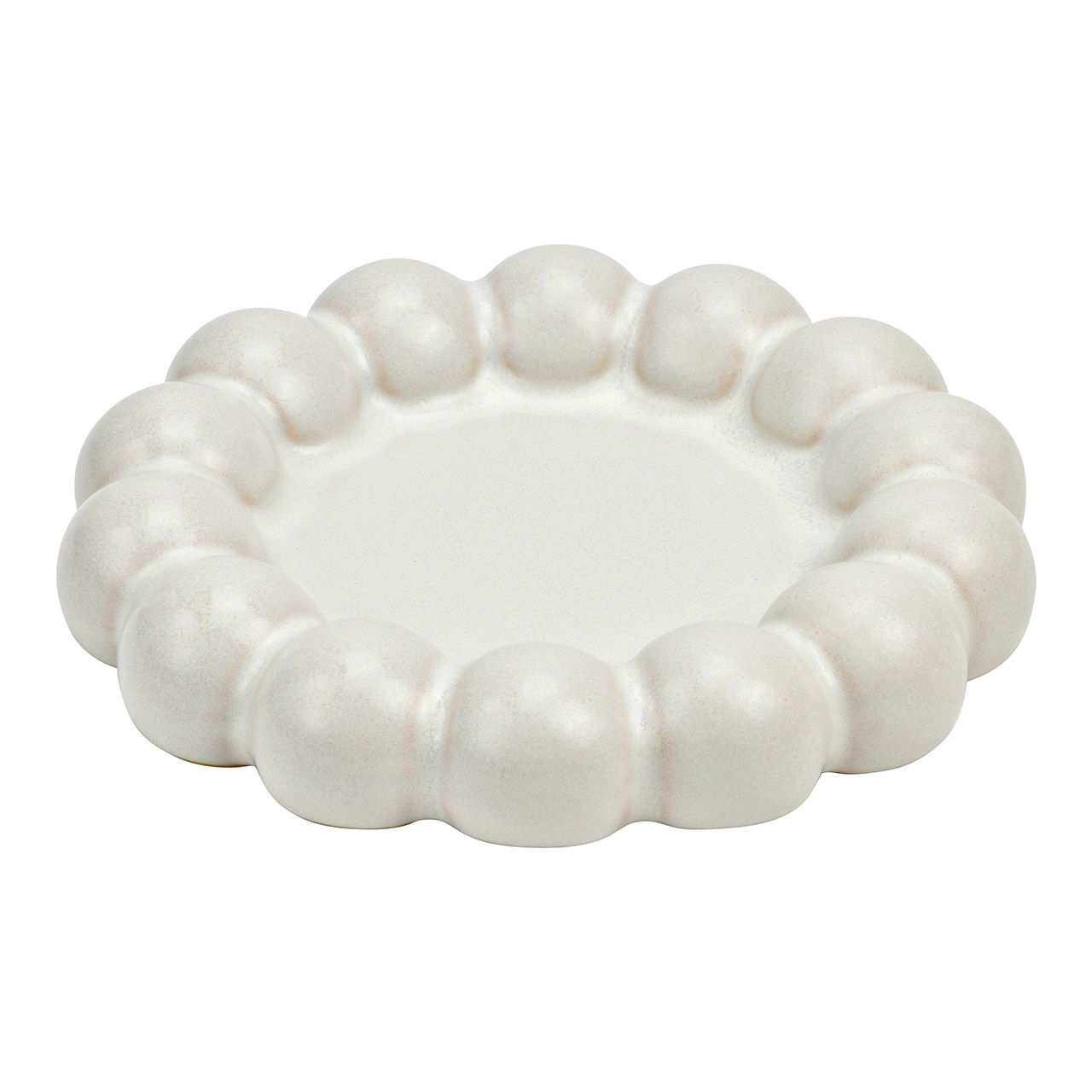 Decorative ceramic plate, white (W/H/D) 16x3x16cm