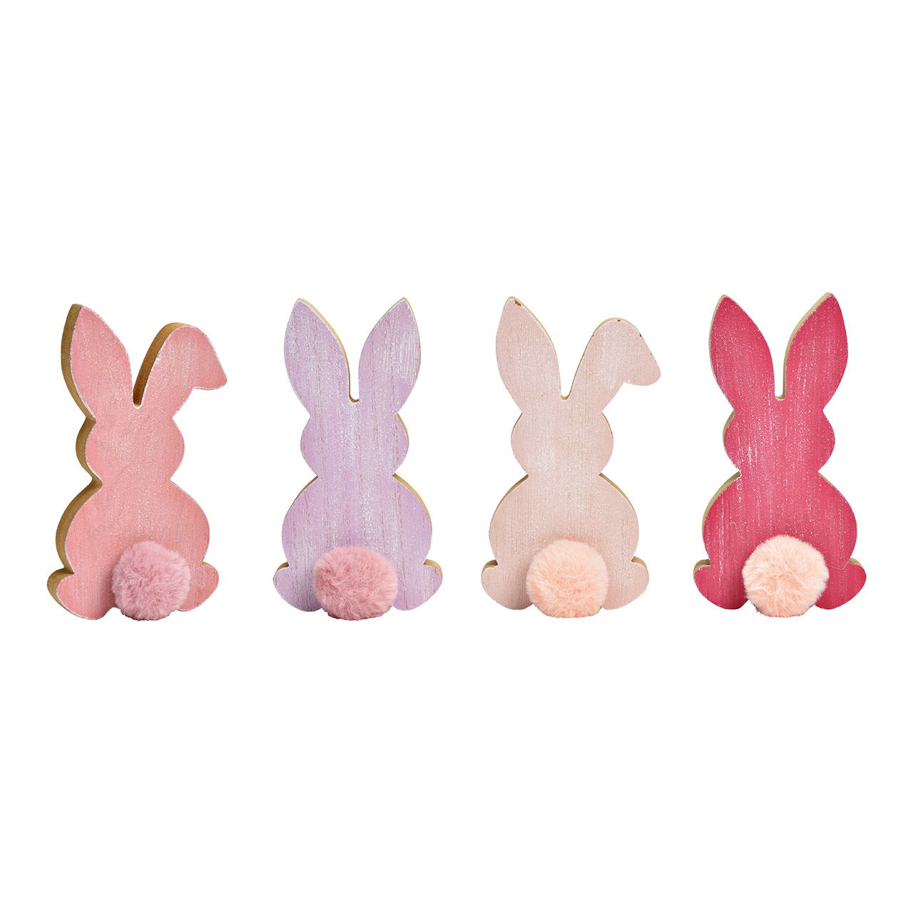 Hase aus Holz pink/rosa, lila 4-fach, (B/H/T) 8x16x5cm Hase aus Holz pink/rosa, lila 4-fach, (B/H/T) 8x16x5cm