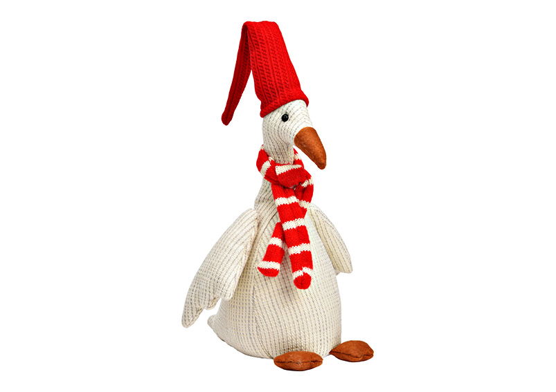 Christmas goose made of textile red, white (W/H/D) 17x33x19cm