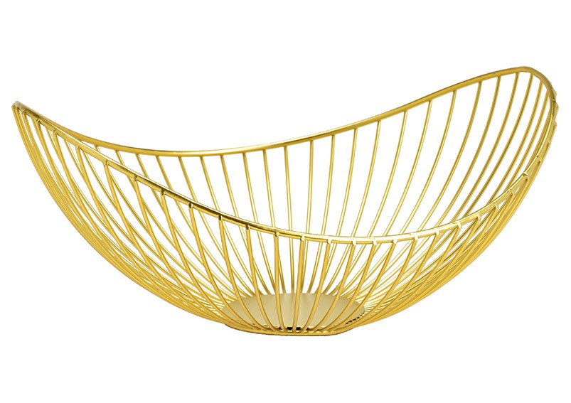 Basket metal gold (W/H/D) 30x13x25cm