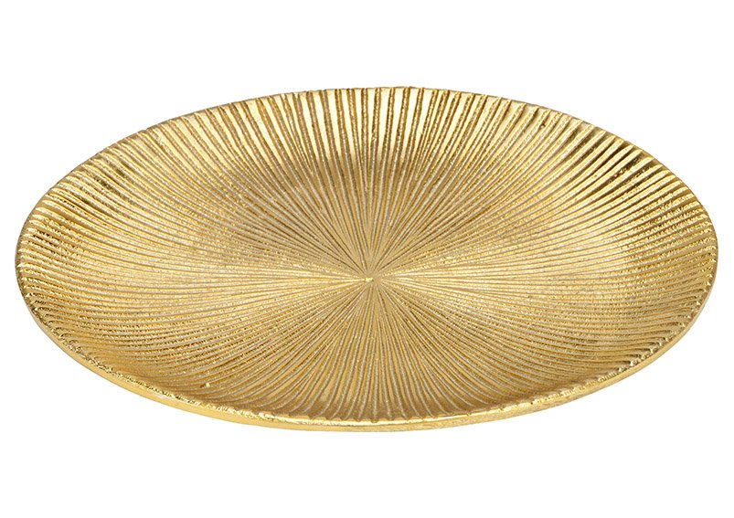 Plate metal gold (W/H/D) 25x2x25cm