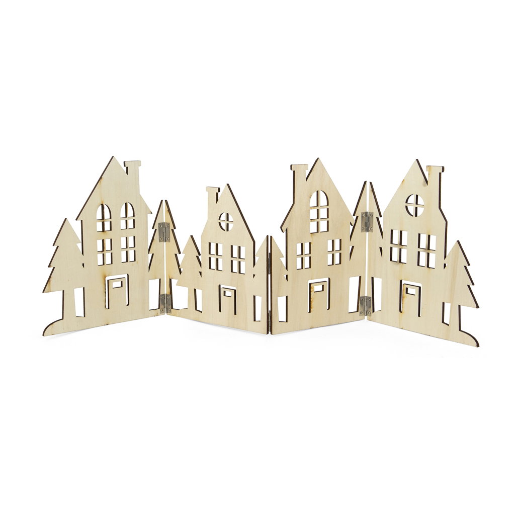 Decoración plegable para alféizar de ventana, madera, 60x0,5x20cm, 1 pieza, gris Architektur, Gebäude, Stadt, Nachbarschaft, Sperrholz