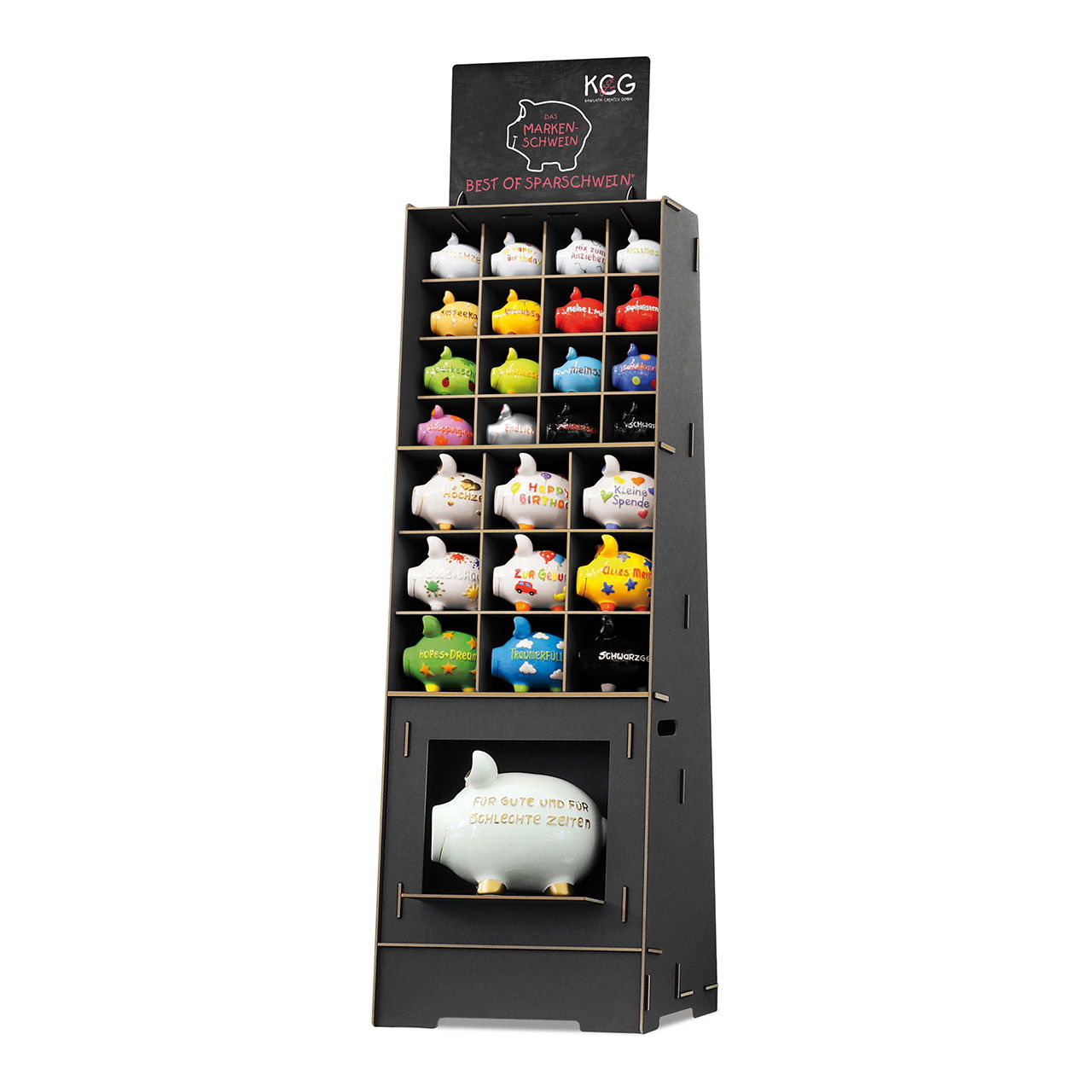 Sparschwein Company Best Of Display Grundelement (ohne Einsätze) aus Holz, Schwarz Sparschwein Company Best Of Display Grundelement (ohne Einsätze) aus Holz, Schwarz