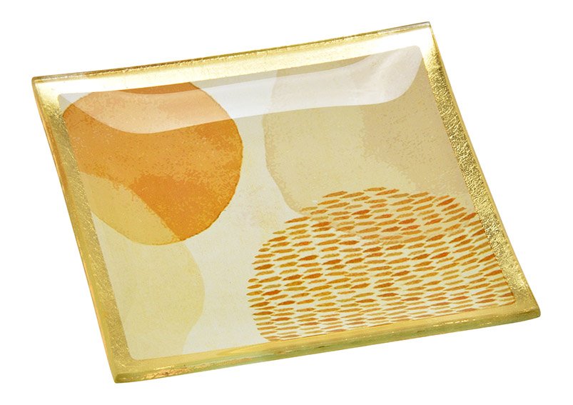Plate from glass Colorful (W/H/D) 10x1x10cm