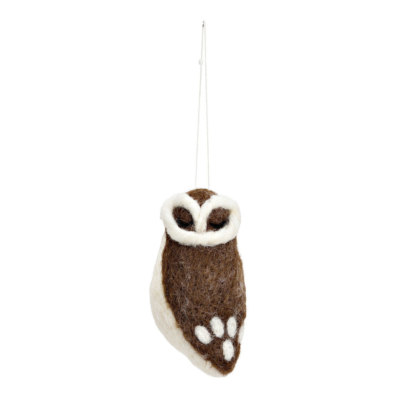 Hibou en feutre, marron (L/H/P) 5x7x4cm