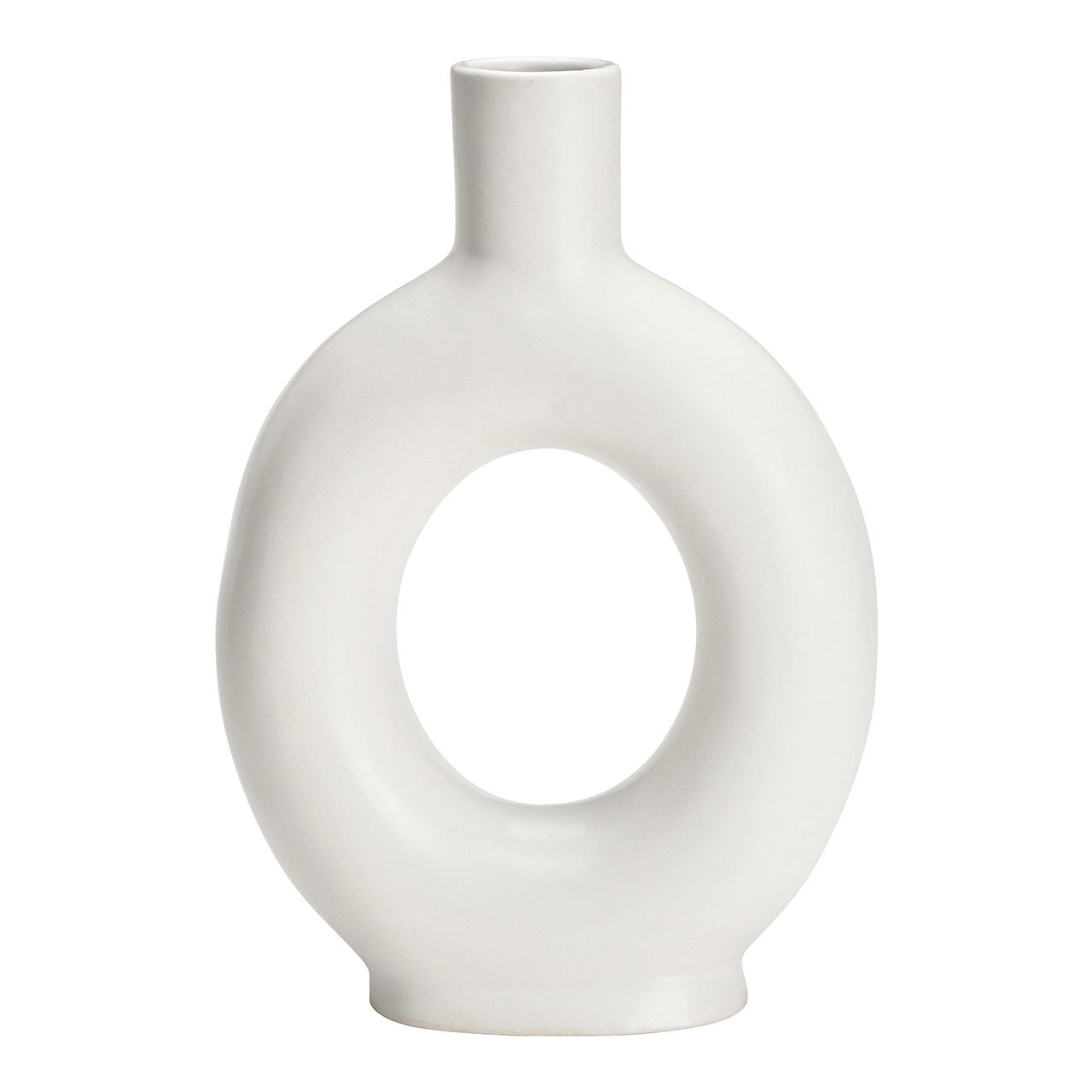 White ceramic vase (W/H/D) 17x25x6cm White ceramic vase (W/H/D) 17x25x6cm