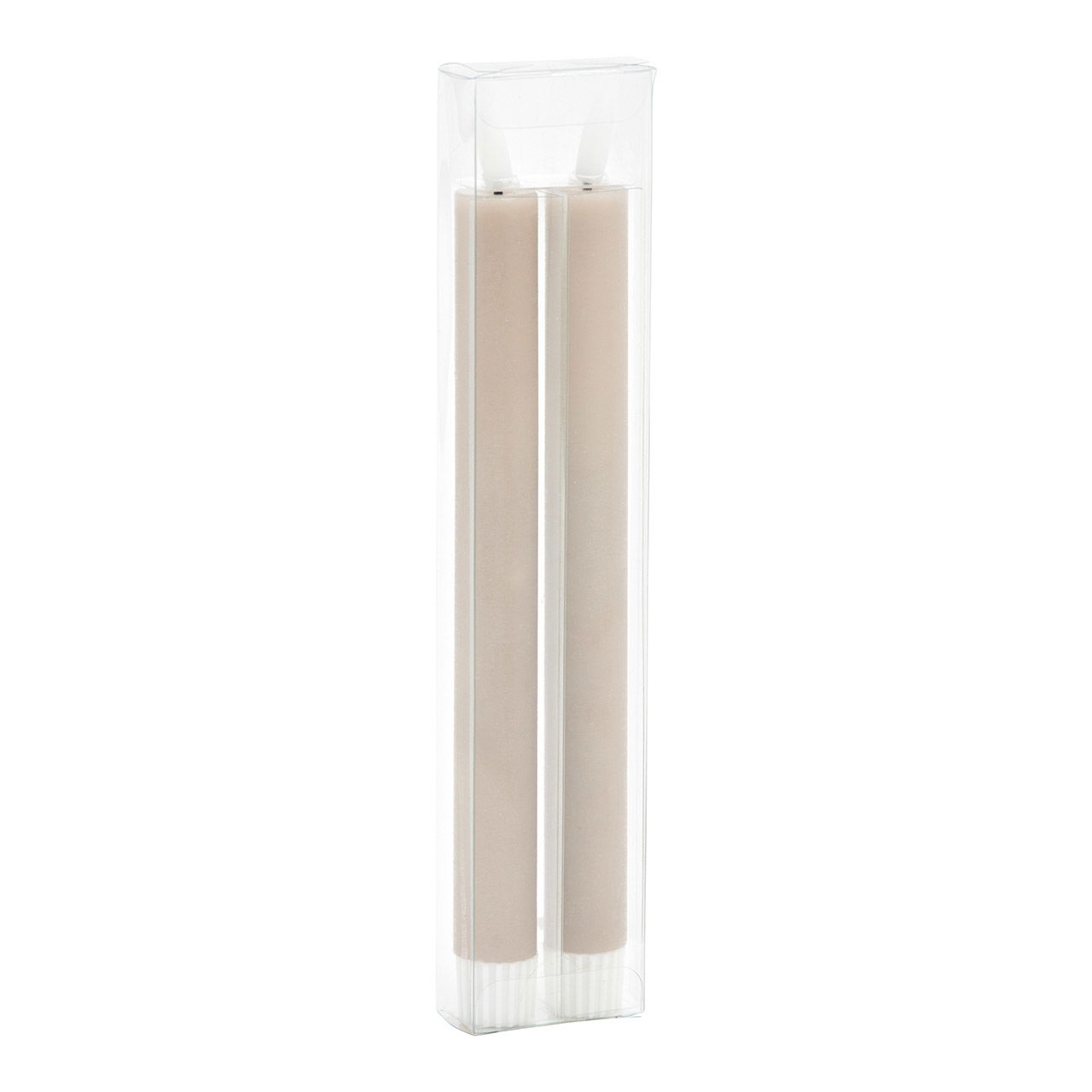 LED Stabkerzen Set 2-er Set, aus Wachs beige (B/H/T) 2x24x2cm Batteriebetrieb 2xAA nicht enthalten