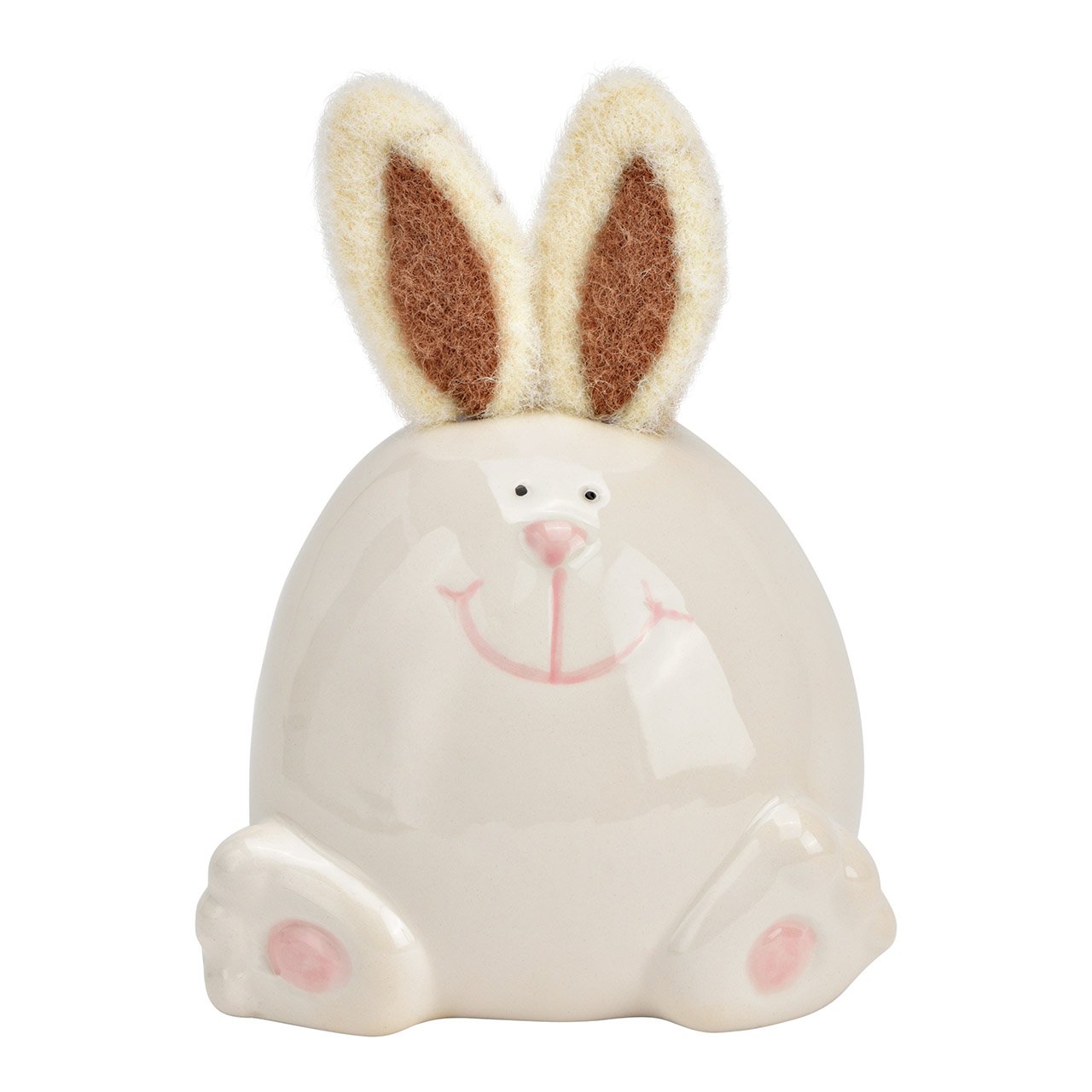 Conejo de cerámica blanco (A/A/P) 10x14x9cm