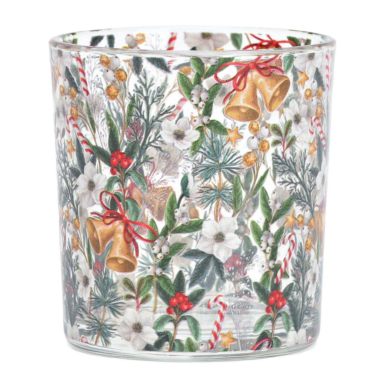 Szklana lampionowa dekoracja swiateczna, kolorowa (szer./wys./gl.) 7x8x7 cm Porzellan, Töpferei, Florales Design, Muster, Tasse