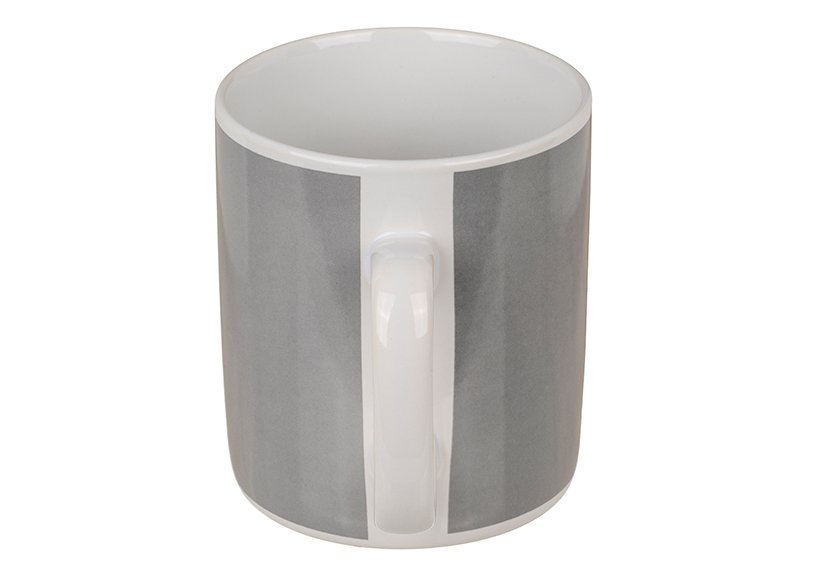 Mug Coup de cœur en céramique Gris (L/H/P) 12x11x9cm