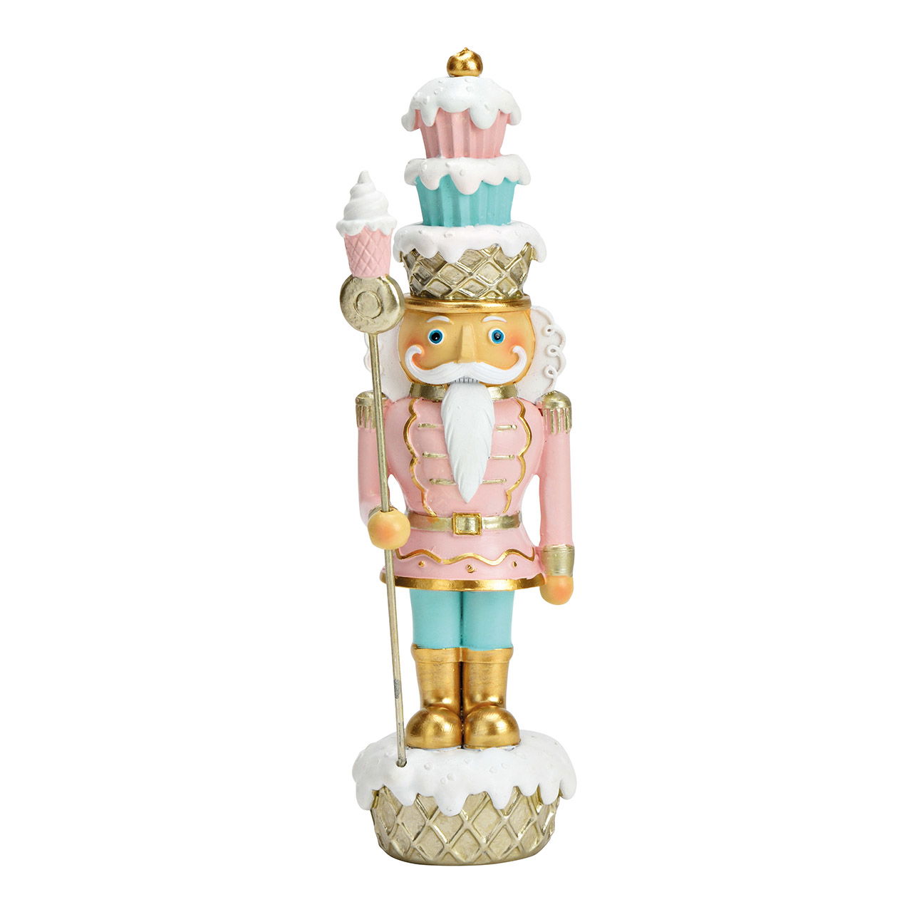 Nutcracker made of poly mint, pink (W/H/D) 8x24x6cm