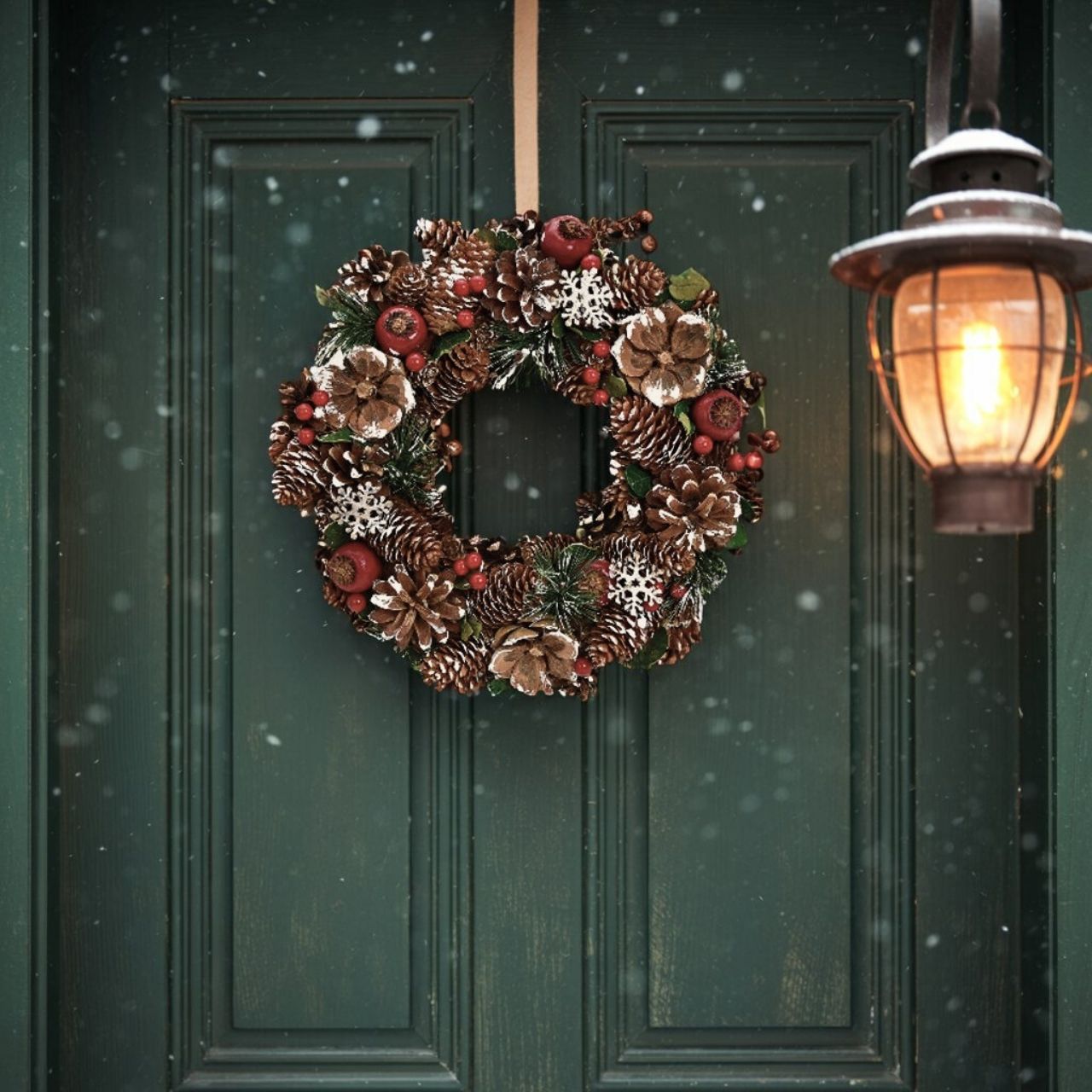 Corona de Navidad de madera/plástico, marrón/rojo/verde (A/A/A) 34x8x34cm Corona de Navidad de madera/plástico, marrón/rojo/verde (A/A/A) 34x8x34cm