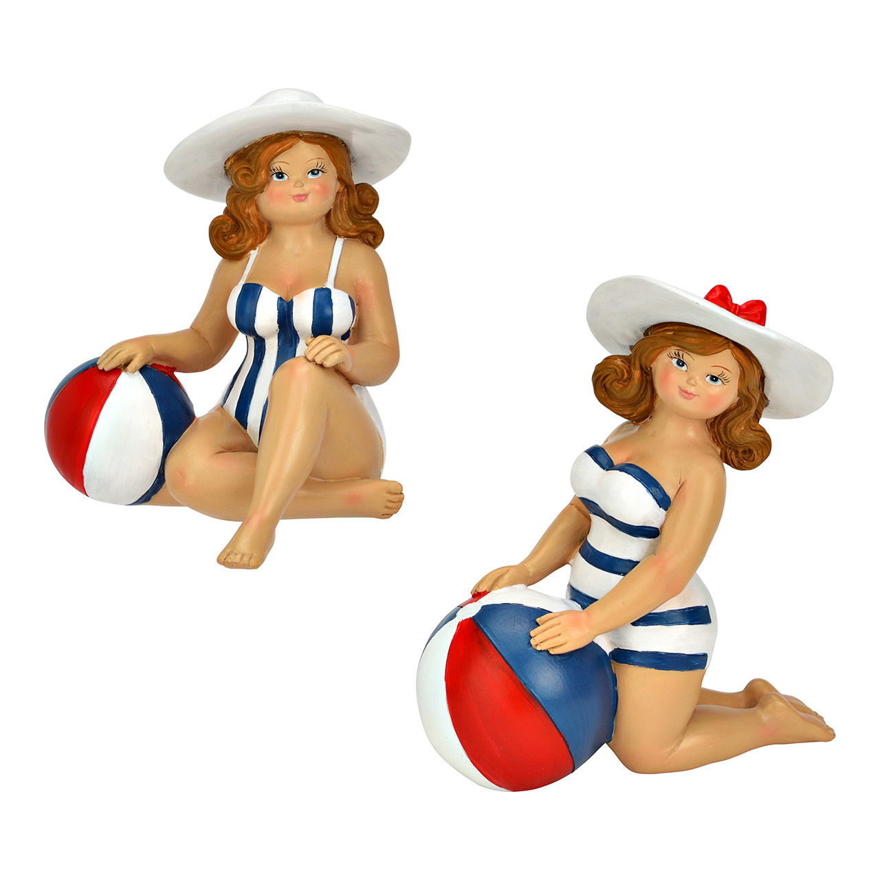 Woman made of poly, in bathing suit, 2-fold, blue (W/H/D) 12x13x12cm Erwachsener, Weiblich, Person, Frau, Figur