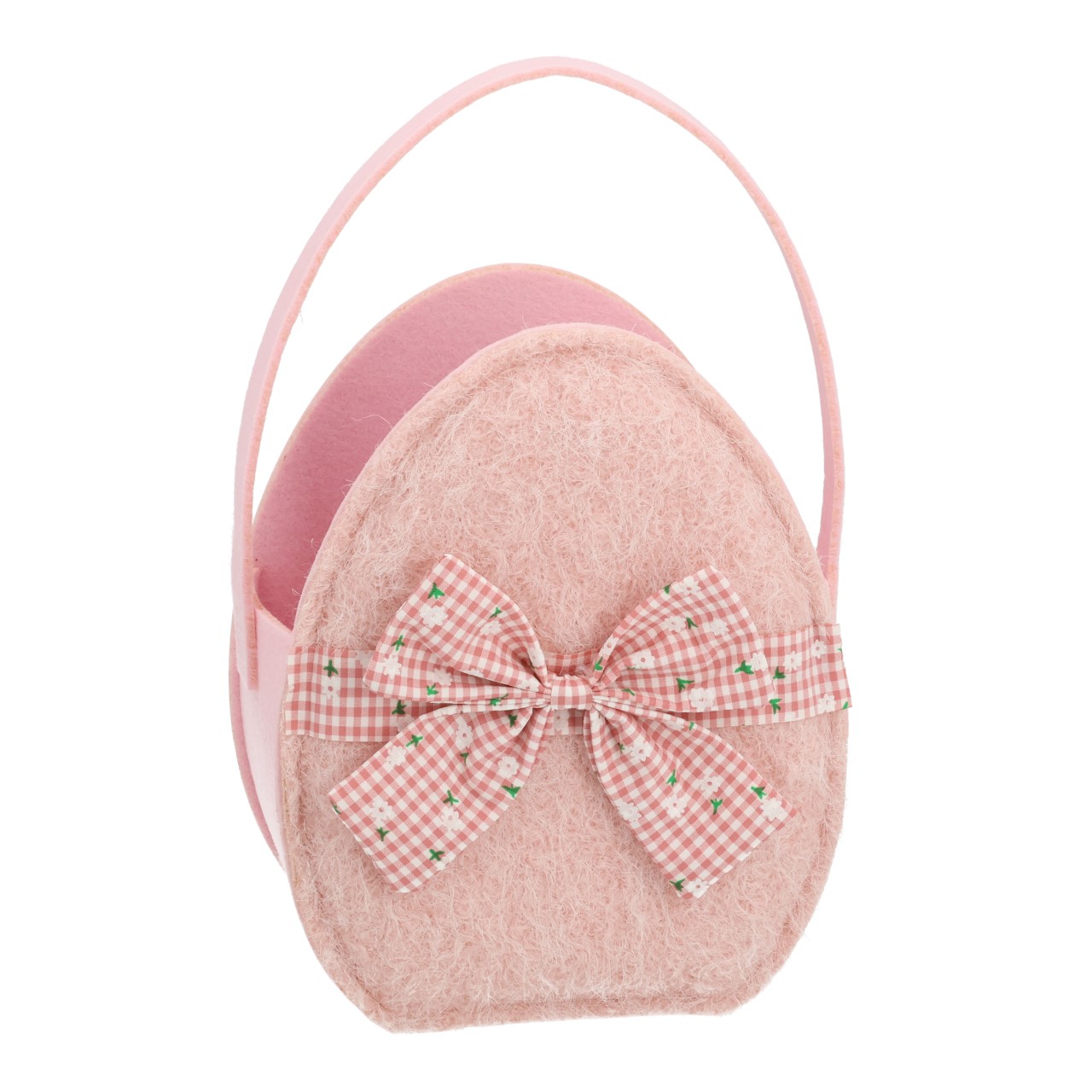 Korb mit Schleife aus Filz Pink/Rosa (B/H/T) 16x20x8cm Handtasche, Pink, Filz, Schleife, Gingham