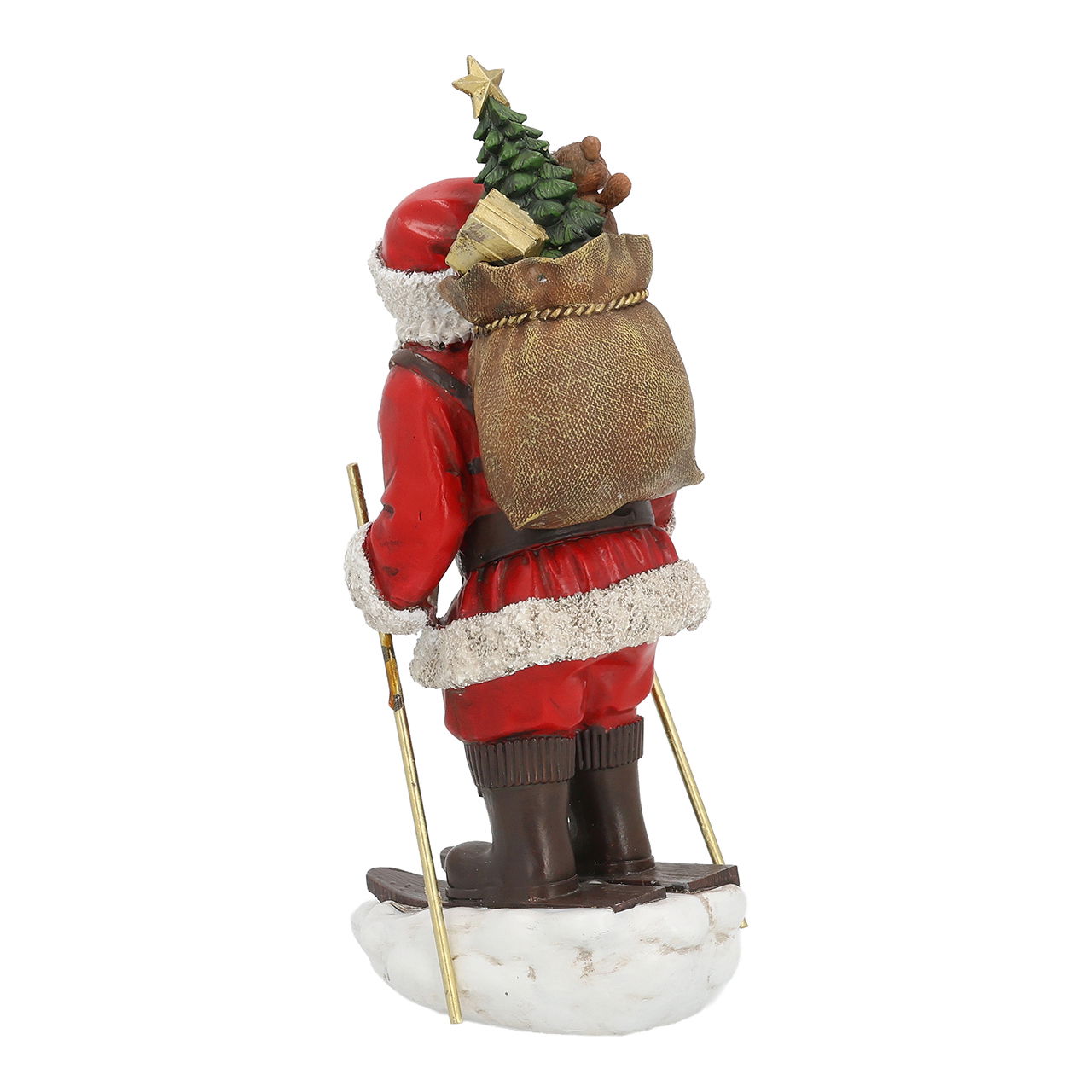 Santa Claus on skis made of poly colorful (W/H/D) 10x21x8cm Figur, Person, Nussknacker
