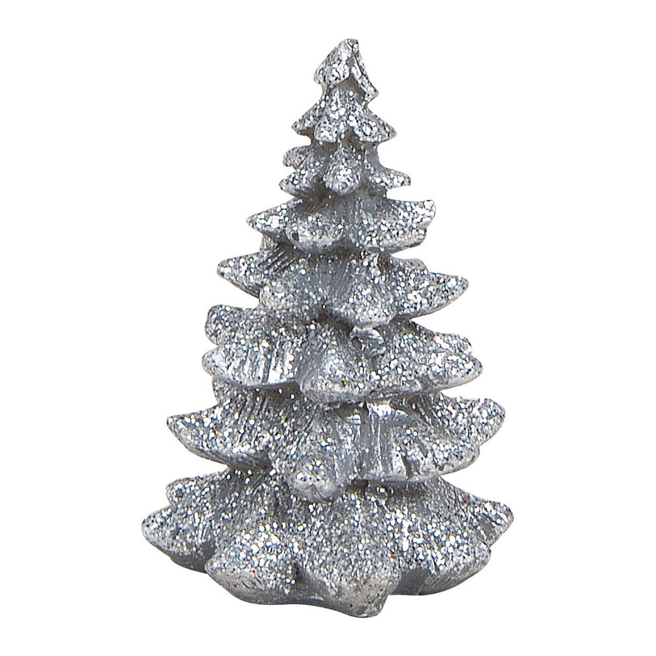 Kerstboom van poly zilver (w/h/d) 5x7x5cm