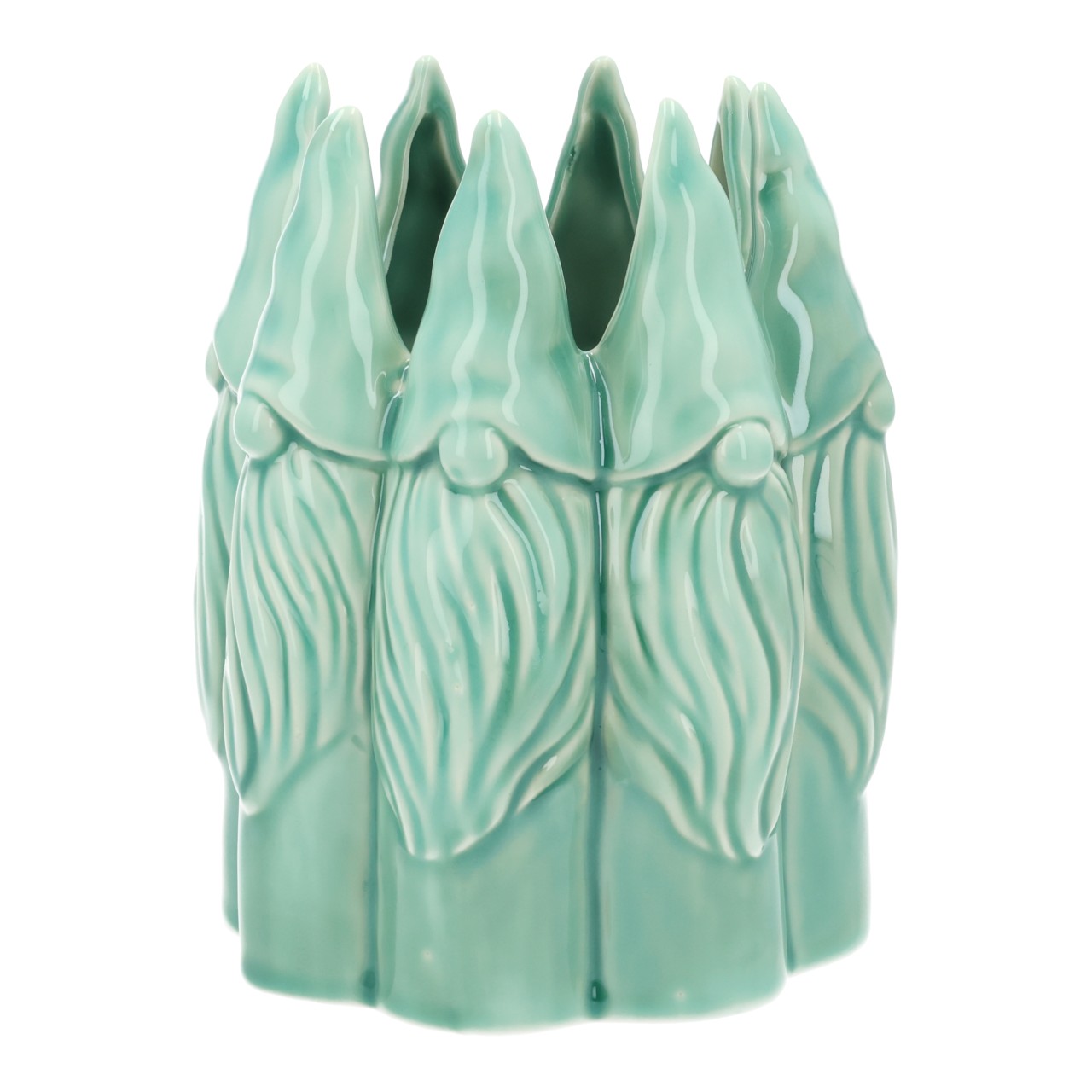 Vase lutin en porcelaine vert (L/H/P) 12x16x12cm Artischocke, Keramik, Türkis, artischockenförmig, Dekoration