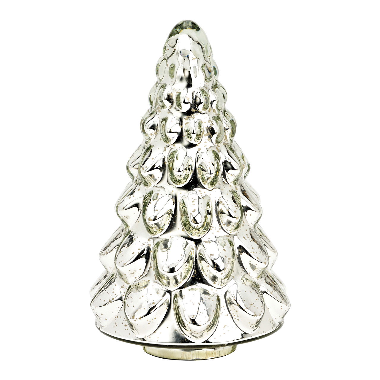 Tannenbaum aus Glas silber (B/H/T) 14x23x14cm