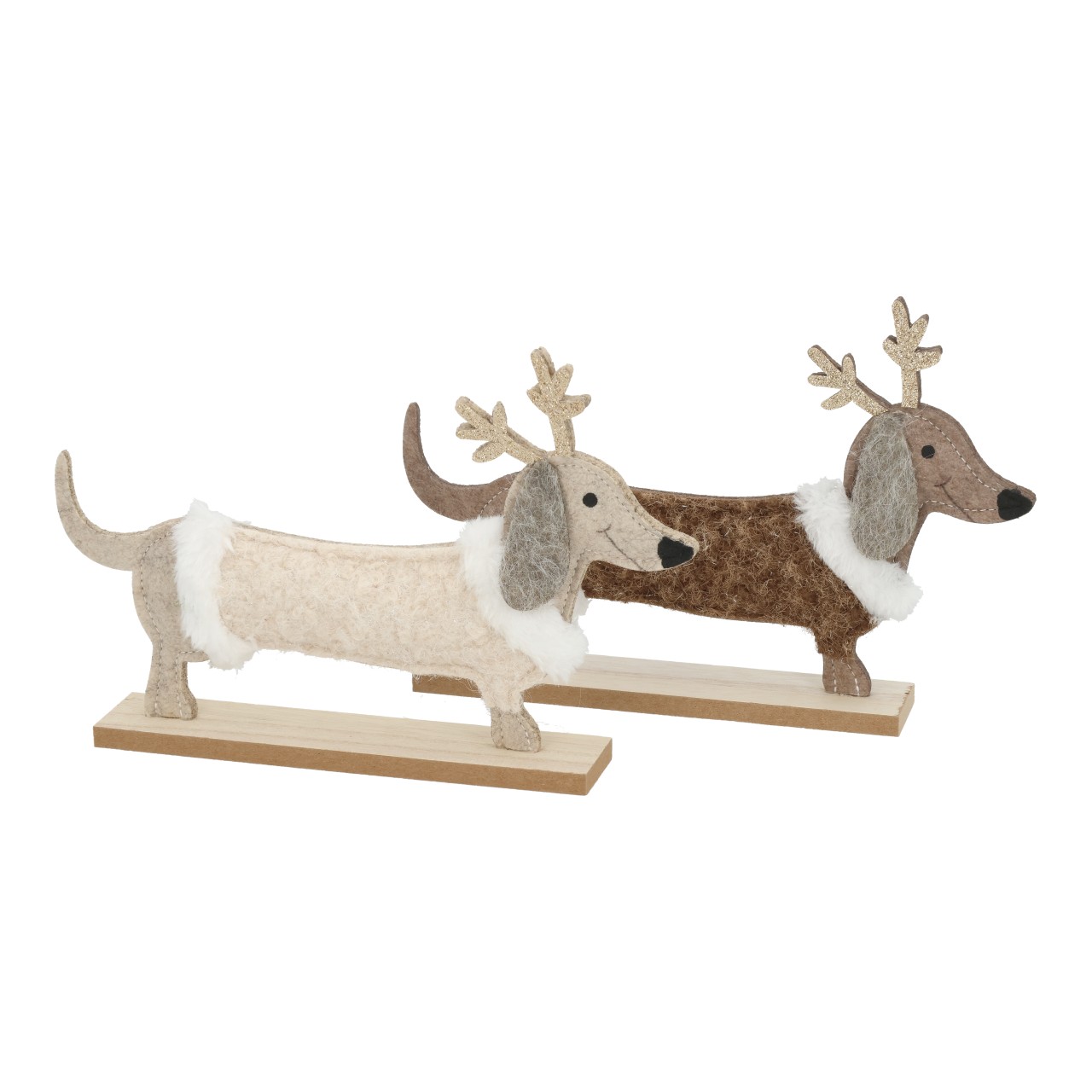 Felt dog display stand Beige 2 assorted (W/H/D) 26x17x4cm