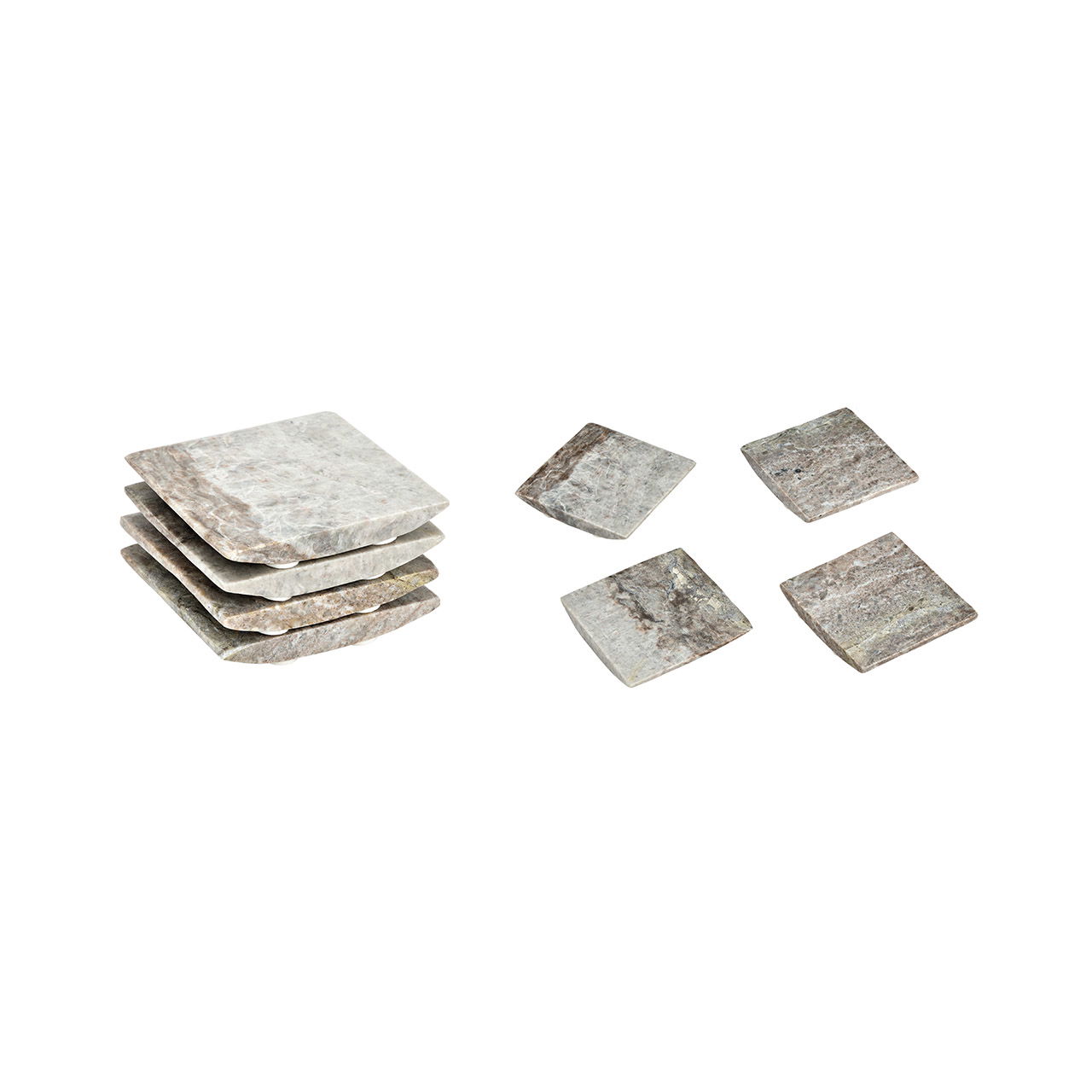 Marmeren onderzetter set van 4, naturel (B/H/D) 10x5x10cm