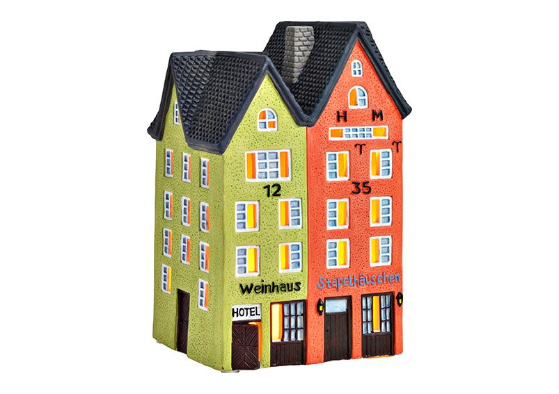 Maison lumineuse Weinhaus, maisonnette empilable, Cologne en porcelaine Coloré (L/H/P) 11x18x11cm