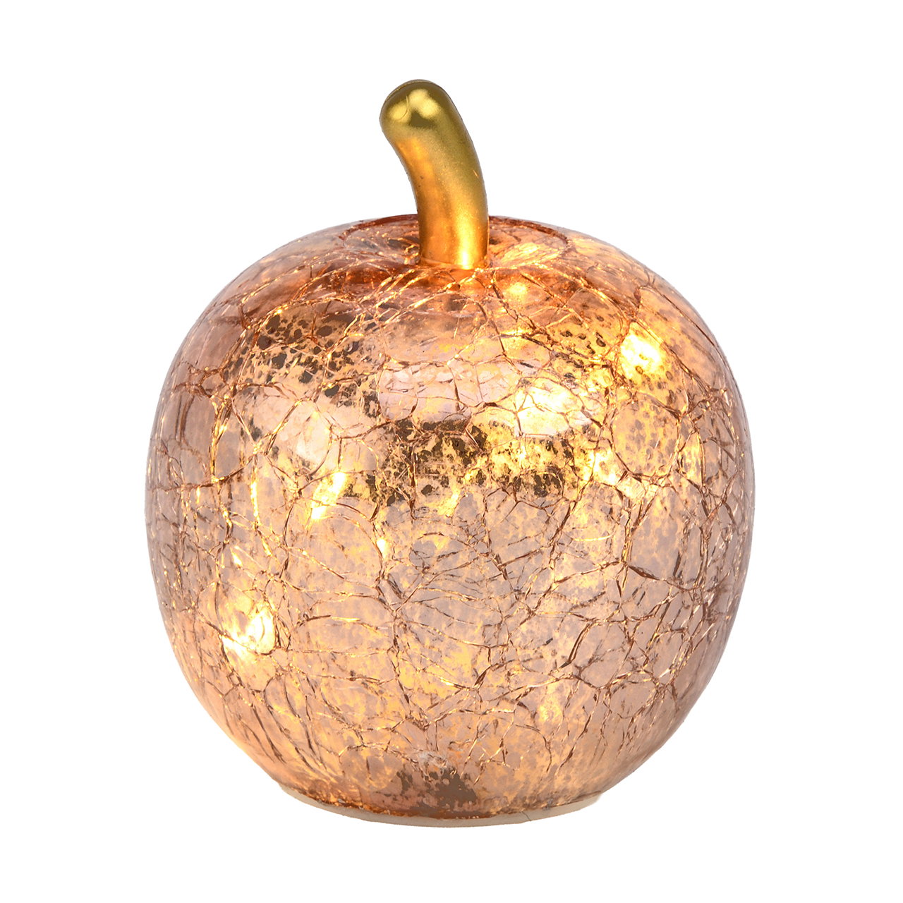 Kunststoffapfel, Roségold, verzierte Deko, Dekoobjekt, Schaumglas?