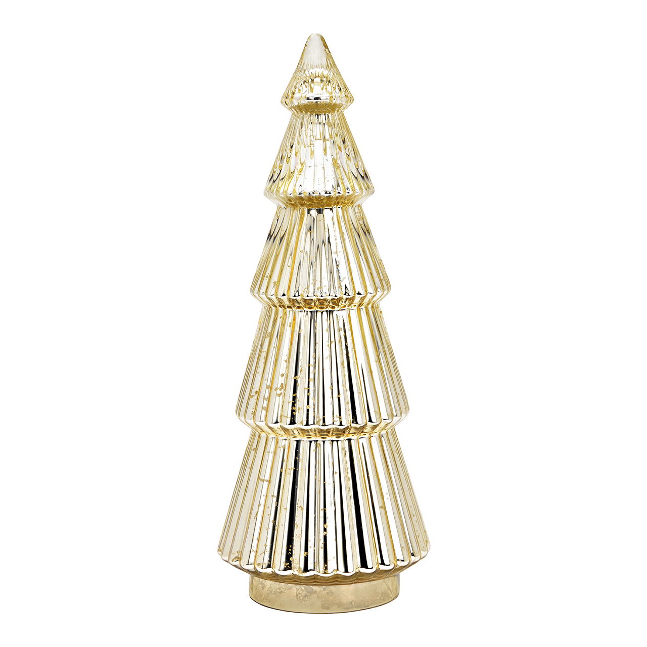 Sapin de Noël en verre champagne (L/H/P) 21x54x21cm