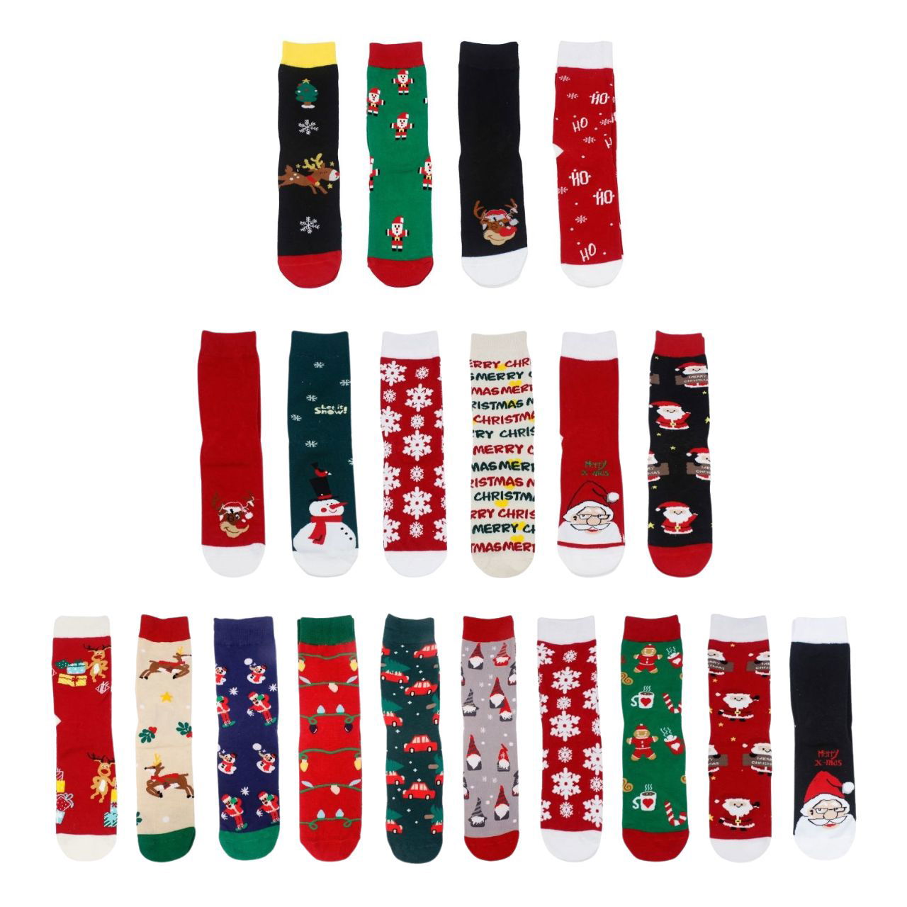 Christmas socks Basic Mix made of textile Colorful (W/H/D) 5x15x1cm Bekleidung, Strumpfwaren, Socke