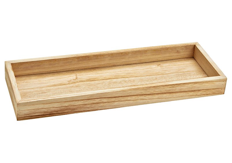 Deko Tablett aus Holz natur (B/H/T) 40x4x14cm