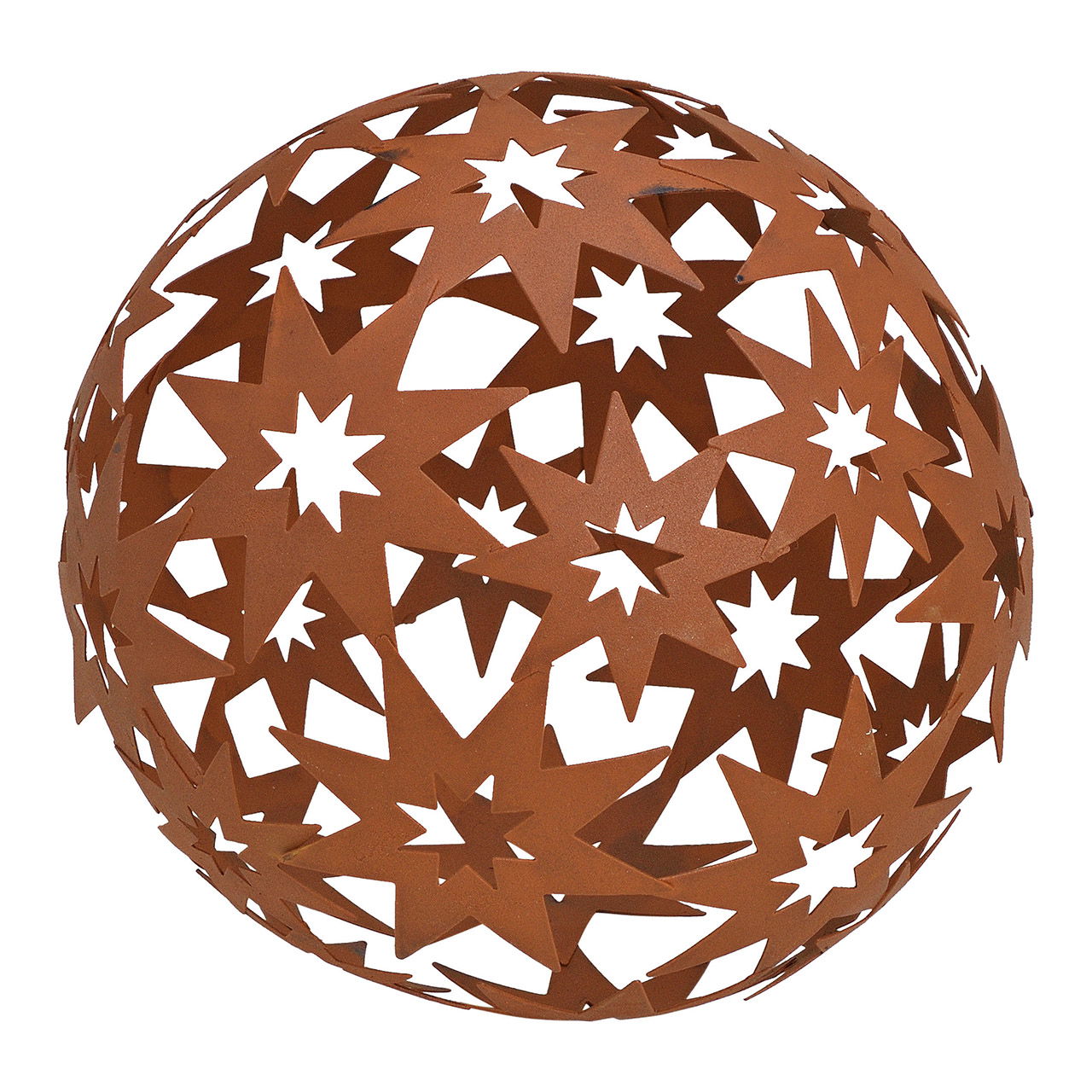 Bola, decoración estrellas, de metal marrón Ø18cm