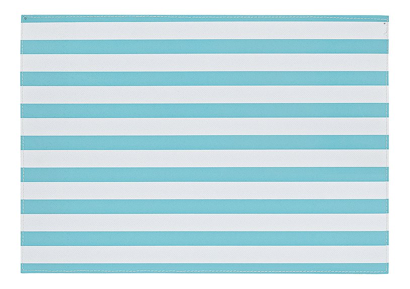 Placemat turquoise white striped plastic 45x30 cm