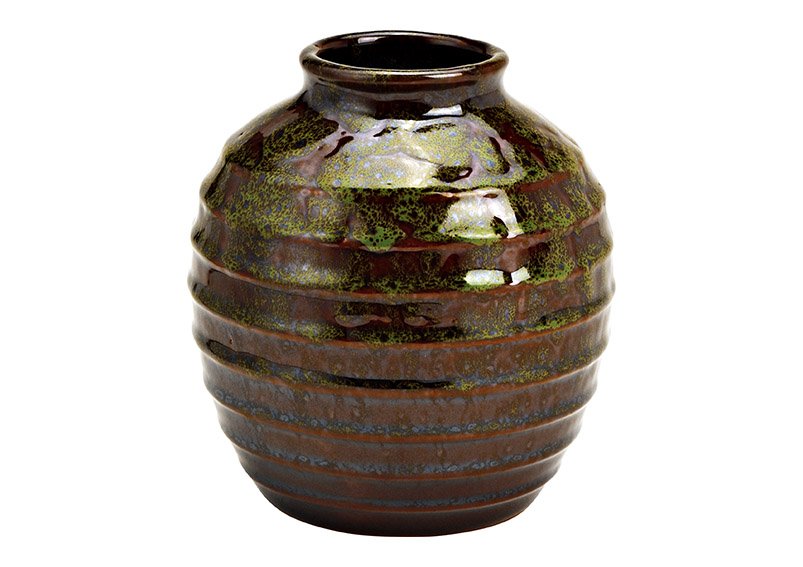 Vase ceramic green (W/H/D) 14x16x14cm